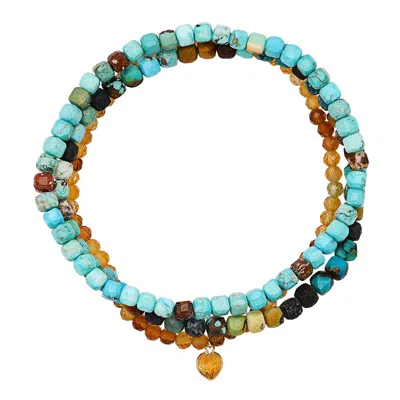 Soul Journey Jewelry Women's Blue / Gold / Yellow Joshua Tree Desert Bracelets In Multi