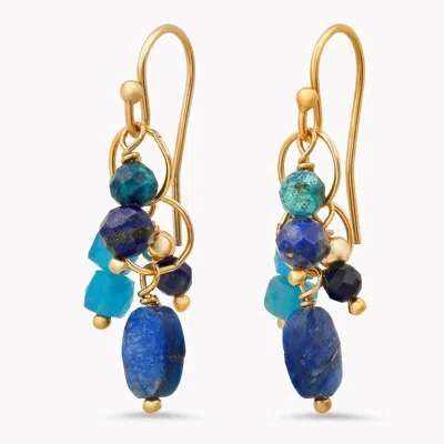 Soul Journey Jewelry Women's Blue / Green / Gold Serious Blues Apatite Earrings