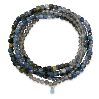 Soul Journey Jewelry Women's Blue / Green / Grey Maeve River Wrap Bracelet In Animal Print