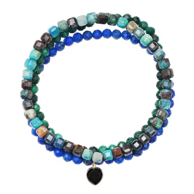Soul Journey Jewelry Women's Blue / Green Lapis Nightfall Bracelets In Multi