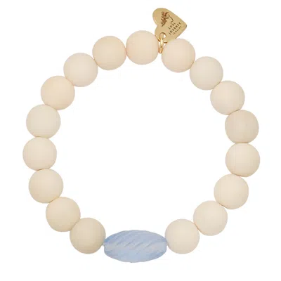 Soul Journey Jewelry Women's Blue / Neutrals Love And Peace Ivory Jade Bracelet