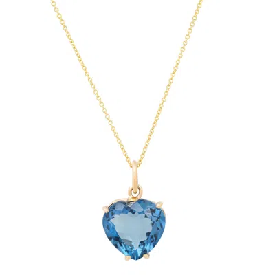 Soul Journey Jewelry Women's London Blue Topaz Heart Necklace In Gold