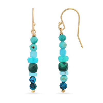 Soul Journey Jewelry Women's Neon Blue Opal Earrings