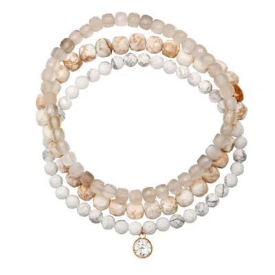 Soul Journey Jewelry Women's Neutrals / White / Gold Topaz Whites Bracelets In White/gold