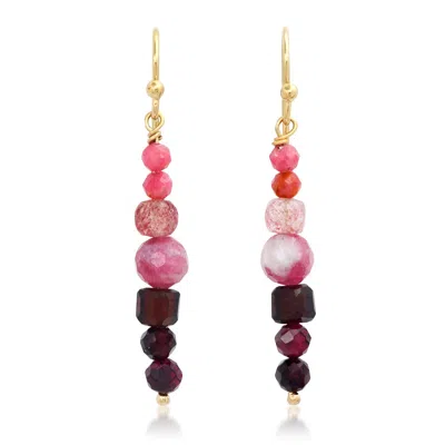 Soul Journey Jewelry Women's Pink / Purple Flower Bud Earrings In Gold