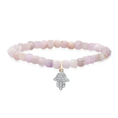 Soul Journey Jewelry Women's Pink / Purple Unconditional Love Hamsa Bracelet In Neutral