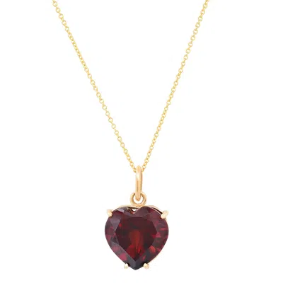 Soul Journey Jewelry Women's Red Garnet Heart Love Necklace In Gold