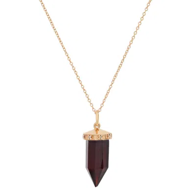 Soul Journey Jewelry Women's Red Garnet Love Pendulum Necklace In Gold