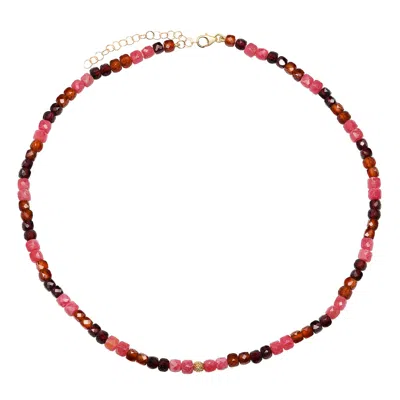 Soul Journey Jewelry Women's Red / Pink / Purple Brilliant Sunset Garnet Diamond Necklace In Multi