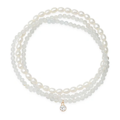 Soul Journey Jewelry Women's White Baby's Breath Pearl Bracelets