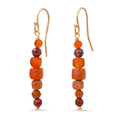 Soul Journey Jewelry Women's Yellow / Orange Cinnamon Stick Earrings In Red