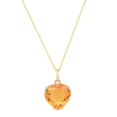 Soul Journey Jewelry Women's Yellow / Orange Prosperity Citrine Heart Necklace In Gold
