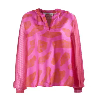Soul Kathrine Women's Long Sleeve Tunic Fancy Three In Pink