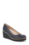 Soul Naturalizer About Time Wedge Pump In Navy Faux Leather
