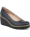 Soul Naturalizer About Time Wedge Pump In Navy Faux Leather
