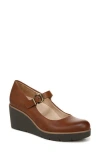 Soul Naturalizer Adore Mary Jane Wedge In Toffee Brown Faux Leather