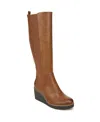 Soul Naturalizer Adrian Womens Faux Leather Wide Calf Knee-high Boots In Toffee Brown Faux Leather