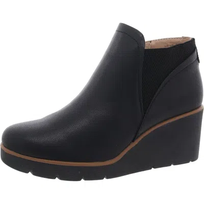 Soul Naturalizer Womens Faux Leather Almond Toe Ankle Boots In Black
