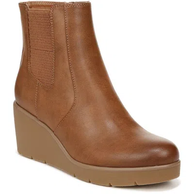 Soul Naturalizer Apollo Womens Faux Leather Almond Toe Ankle Boots In Brown