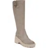 Soul Naturalizer Cache Knee High Lug Sole Platform Boots In Dove Grey Faux Leather