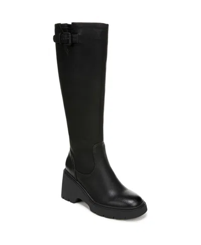 Soul Naturalizer Cache Knee High Lug Sole Platform Boots In Black Faux Leather