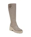 Soul Naturalizer Cache Knee High Lug Sole Platform Boots In Dove Grey Faux Leather