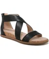 Soul Naturalizer Cindi Strappy Sandal Woblack Leather Wedge Heel Gal58 In Black Smooth Faux Leather