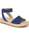 Soul Naturalizer Deara Ankle Strap Flatform Sandals In Blue Faux Nubuck