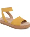 Soul Naturalizer Deara Ankle Strap Flatform Sandals In Yellow Faux Nubuck