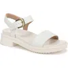 Soul Naturalizer Emma Block Heel Sandal In White Faux Leather