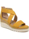 Soul Naturalizer Goodtimes Ankle Strap Wedge Sandals In Yellow Faux Leather