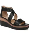 Soul Naturalizer Goodtimes Ankle Strap Wedge Sandals In Black,black Faux Leather