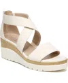 Soul Naturalizer Good Times Womens Zipper Comfort Wedge Sandals In Porcelain Faux Leather