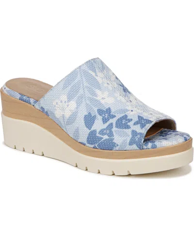 Soul Naturalizer Goodtimes-mule Wedge Sandals In Bluebell Canvas