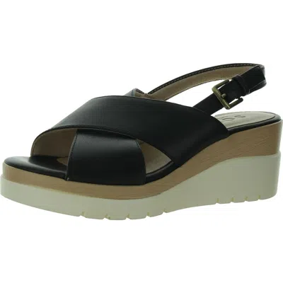 Soul Naturalizer Goodtimes Sl Womens Faux Leather Round Toe Wedge Sandals In Black