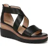 Soul Naturalizer Goodtimes Ankle Strap Wedge Sandals In Black Faux Leather