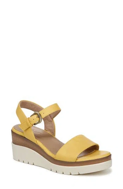 Soul Naturalizer Graciela Wedge Sandal In Yellow Faux Leather