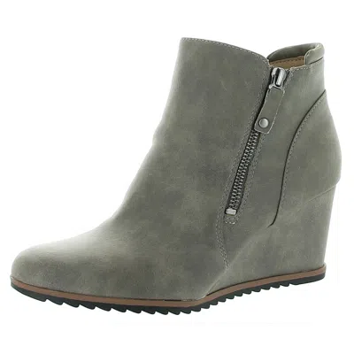 Soul Naturalizer Haley Womens Zipper Wedge Boots In Gray