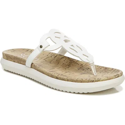Soul Naturalizer Janice Womens Faux Leather Slides Thong Sandals In White