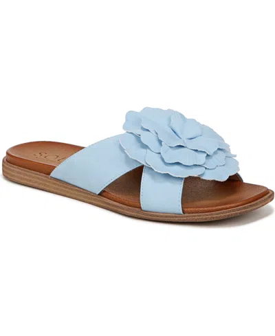 Soul Naturalizer Joyful Slide Sandals In Light Blue Faux Nubuck