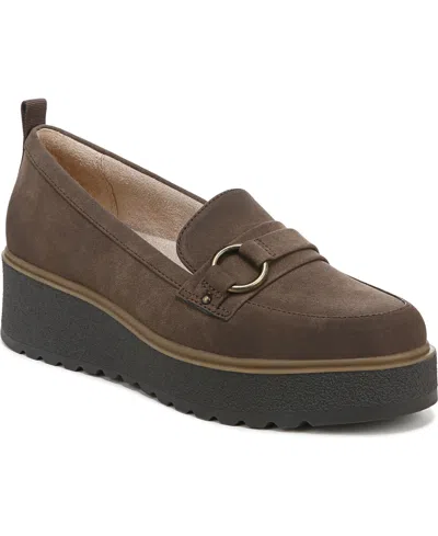 Soul Naturalizer Joyla Lug Sole Loafers In Chocolate Brown Faux Nubuck