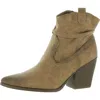 Soul Naturalizer Maxime Womens Faux Suede Pointed Toe Ankle Boots In Brown