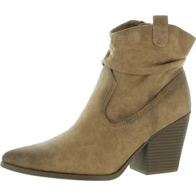 Soul Naturalizer Maxime Womens Faux Suede Pointed Toe Ankle Boots In Brown