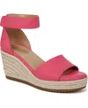 Soul Naturalizer Oakley Ankle Strap Espadrille Wedge Sandal In Pink Flash Faux Nubuck