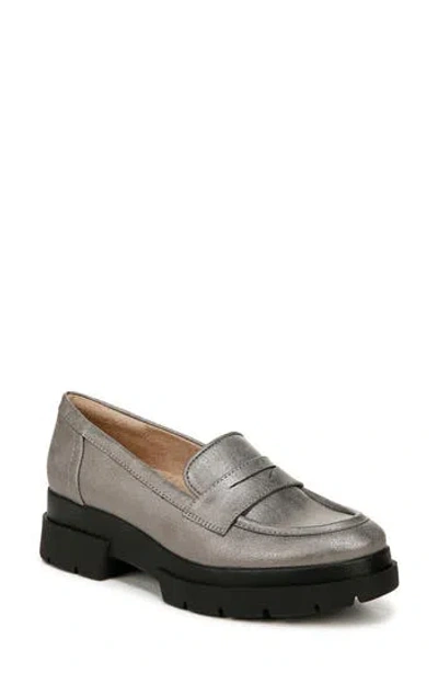 Shop Soul Naturalizer Ophelia Lug Sole Penny Loafer In Pewter Faux Leather
