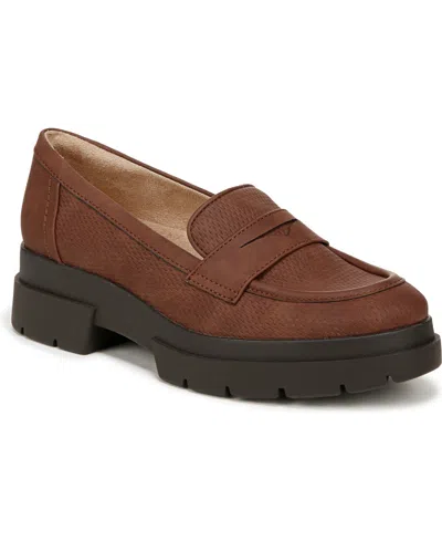 Soul Naturalizer Ophelia Lug Sole Penny Loafers In Cappuccino Faux Nubuck