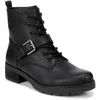 Soul Naturalizer Quaid Womens Faux Leather Block Heel Combat & Lace-up Boots In Black