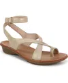 Soul Naturalizer Sivan Toe Loop Ankle Strap Sandals In Gold Faux Leather