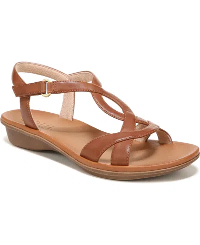 Soul Naturalizer Solo Strappy Sandals In Toffee Brown Faux Leather