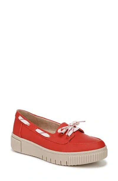 Soul Naturalizer Tia Boat Shoe In Pepper Red Faux Nubuck